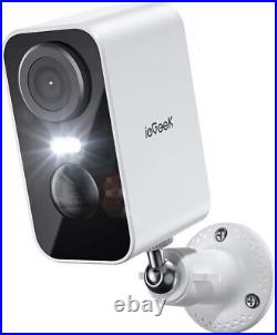 IeGeek Outdoor Wireless Battery Security Camera 2K Home WiFi CCTV System Siren