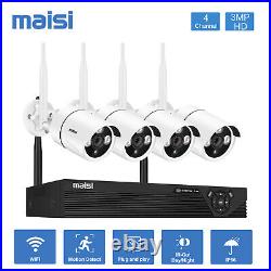 MAISI 4CH NVR Wireless Wifi Outdoor CCTV Camera System HD 3MP 2K Home Security