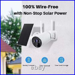 Outdoor 10CH NVR 6Pack 4MP Wireless CCTV Security Camera System with Solar Panel