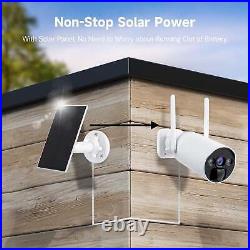 Outdoor 10CH NVR 6Pack 4MP Wireless CCTV Security Camera System with Solar Panel
