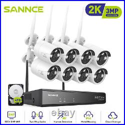 SANNCE 10CH 3MP Wireless CCTV System Two Way Audio WiFi IP Camera Security IP66