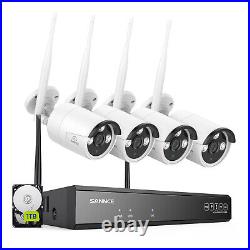 SANNCE 3MP 2-Way Audio Wireless 2K CCTV Security System 10CH NVR WiFi Camera 1TB