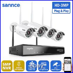 SANNCE 3MP Wireless CCTV Camera System 5MP 8CH NVR IP Cameras Home Security Kit