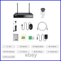 SANNCE 3MP Wireless CCTV Camera System Audio In AI Human Detection Wifi Security
