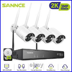 SANNCE 3MP Wireless CCTV System Two-Way Audio Camera 8CH NVR WiFi Security 1TB
