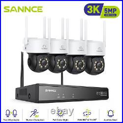 SANNCE 5MP 10CH Colorvu Wifi CCTV System 2-Way Talk Wireless IP Camera Pan /Tilt