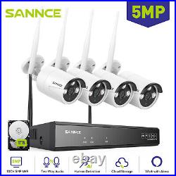 SANNCE 5MP 2-Way Talk WiFi CCTV System Wireless IP Camera 10CH NVR Remote Access