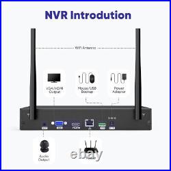 SANNCE 5MP 2-Way Talk Wifi CCTV Camera System 10CH Video NVR AI Human Detection