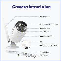 SANNCE 5MP Wireless CCTV Camera System Two-Way Talk 10CH Video NVR Wifi Security
