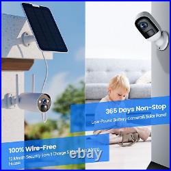 Solar & Battery Powered Wireless Security Camera System Outdoor Wifi 3MP CCTV