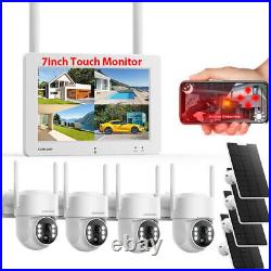 Solar Battery Powered Wireless WiFi Security Camera System CCTV Outdoor PTZ Home