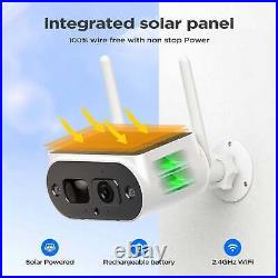 Solar Power Wireless Security Cameras System Outdoor with 10 NVR CCTV ColorVu