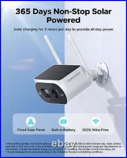 Solar Power Wireless Security Cameras System Outdoor with 10 NVR CCTV ColorVu