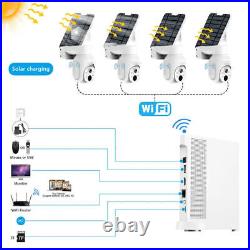 Solar Wireless Outdoor WiFi CCTV Security Camera System 2 Way Audio Night Vision