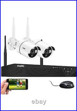 WiFi CCTV Camera System, 4CH Expandable NVR + 2 Outdoor HD security cameras