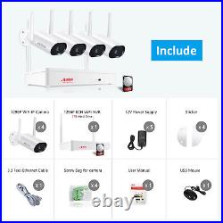 Wireless Audio Security Camera WiFi CCTV System Home Audio Outdoor 3MP +1TB HDD