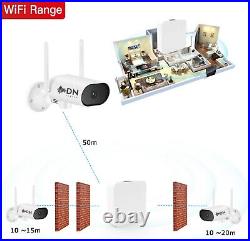Wireless CCTV Camera System 4 x 3MP Outdoor/Indoor Camera WiFi 4K DVR/NVR 8CH