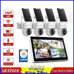 Wireless CCTV Camera System with Monitor NVR 4MP Solar Security Camera Outdoor