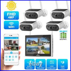 Wireless CCTV System 10CH Monitor NVR Solar Powered Security Camera Night Vision