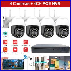 Wireless CCTV System Outdoor 8MP POE Wifi Home Audio Security Camera PTZ 8CH NVR