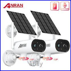 Wireless Outdoor WIFI CCTV Security Camera System Audio 2K Solar Battery Powered