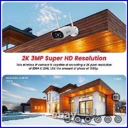 Wireless Security CCTV Camera System Outdoor Home Audio CCTV 8CH 3MP 12''Monitor