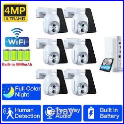 Wireless Security Camera System WiFi 4MP PTZ 10CH Solar Battery CCTV Outdoor NVR