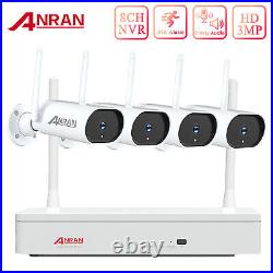 Wireless Security Camera WIFI CCTV System Outdoor 8CH 3MP NVR Audio Home 2TB HDD