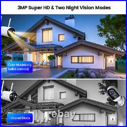 Wireless Solar Powered Security Camera System Outdoor & Indoor CCTV Battery Cams