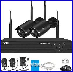 Wireless WiFi CCTV System Security Kit HD 1080P 4CH NVR Home Outdoor 2MP Camera
