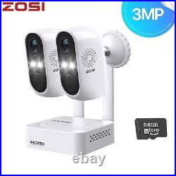 ZOSI 2K CCTV Wireless Battery Security Camera System 3MP Wifi Camera Outdoor