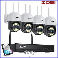 ZOSI 3MP Color Wifi 8CH CCTV Security System 2K Two-Way Audio IP Camera 1TB HDD