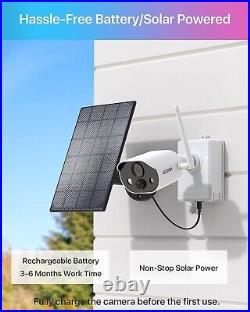 ZOSI 3MP Solar CCTV Security Camera System Battery Wireless 2-Way Audio PIR 1TB
