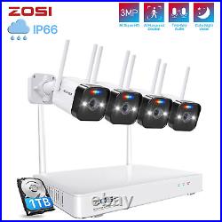 ZOSI 3MP Wireless Security Camera System Outdoor H. 265+ NVR 1TB HDD 2-Way Audio