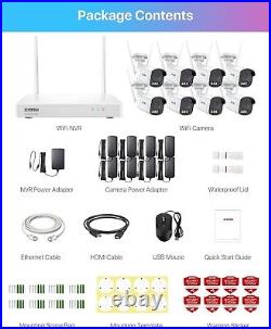 ZOSI Wireless 4MP WiFi CCTV Camera System 2-Way Audio Color Night Vision Outdoor