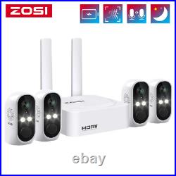 ZOSI Wireless Battery CCTV System WiFi Camera 3MP 2-Way Audio Color Night Vision