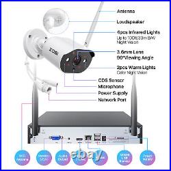 ZOSI Wireless CCTV Camera System 8CH 3MP Home Security Outdoor 2TB HDD IR Audio