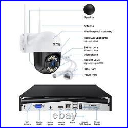 ZOSI Wireless CCTV System 3MP WiFi PTZ Security Camera 2-Way Audio 8CH NVR+1TB